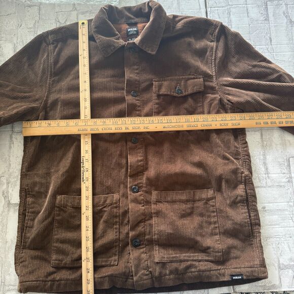 prAna Ridgecrest Chore Coat Rich Earth Organic Cotton Corduroy Flannel XL -Flaw - Picture 7 of 10